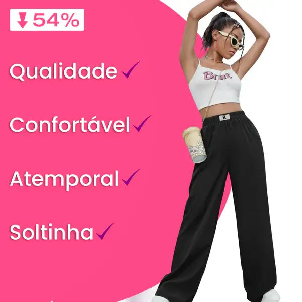 (Compre 1 LEVE 2 UNIDADES) Calça Pantalona / A Mais Soltinha e Fresca do Mercado - Último dia de Promoção